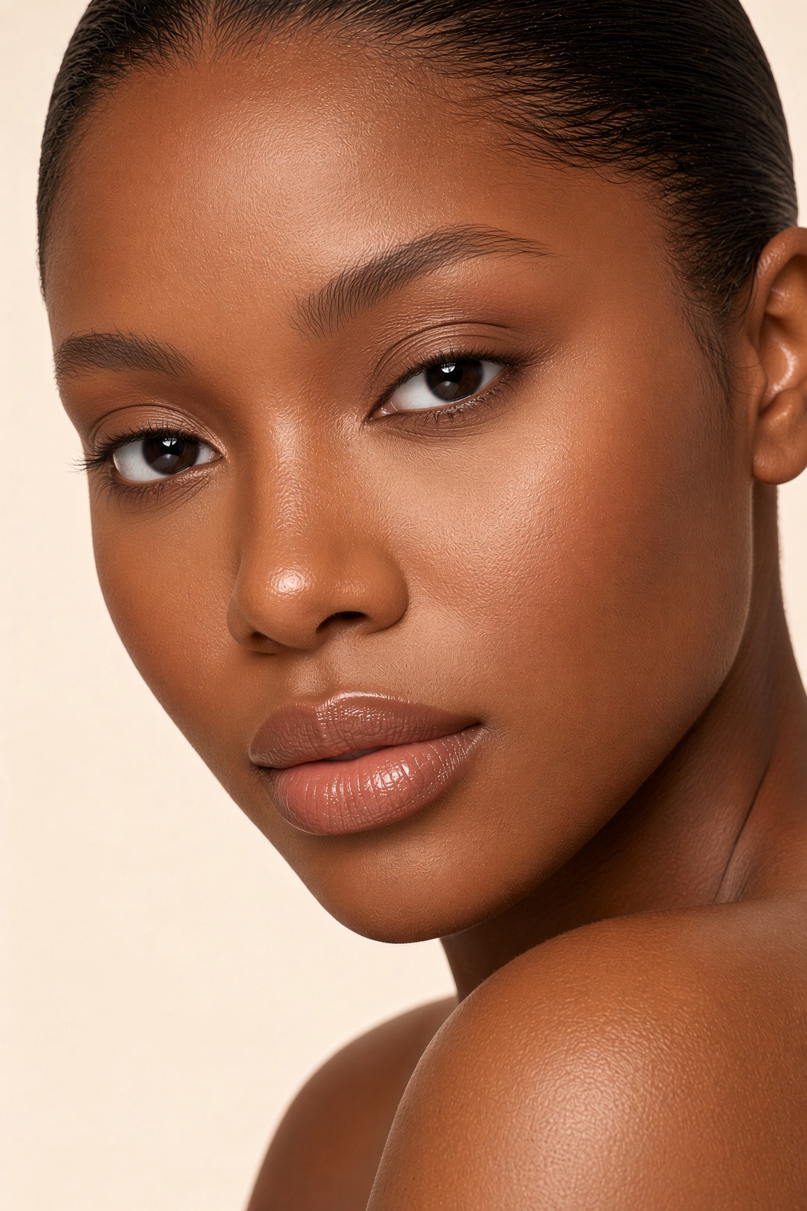 The finished face, before makeup